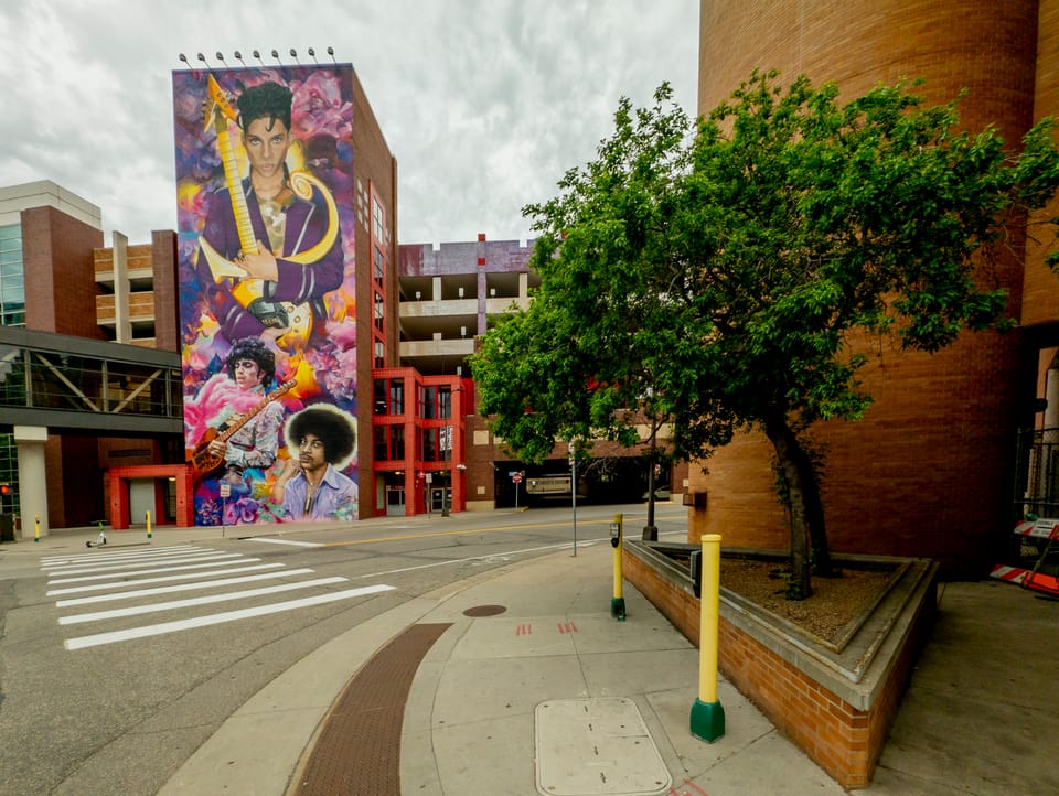 The Twin Trees Across the Street from the Prince Mural